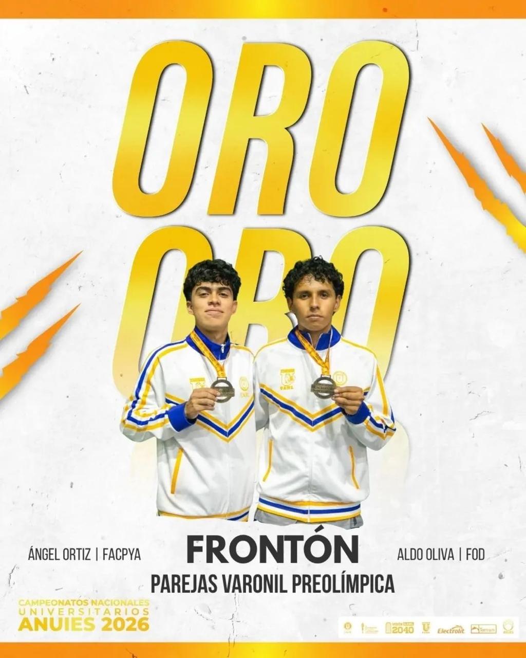 ¡Orgullo FACPYA! Ángel Enrique Ortiz Olivarez, doble medallista nacional en frontón