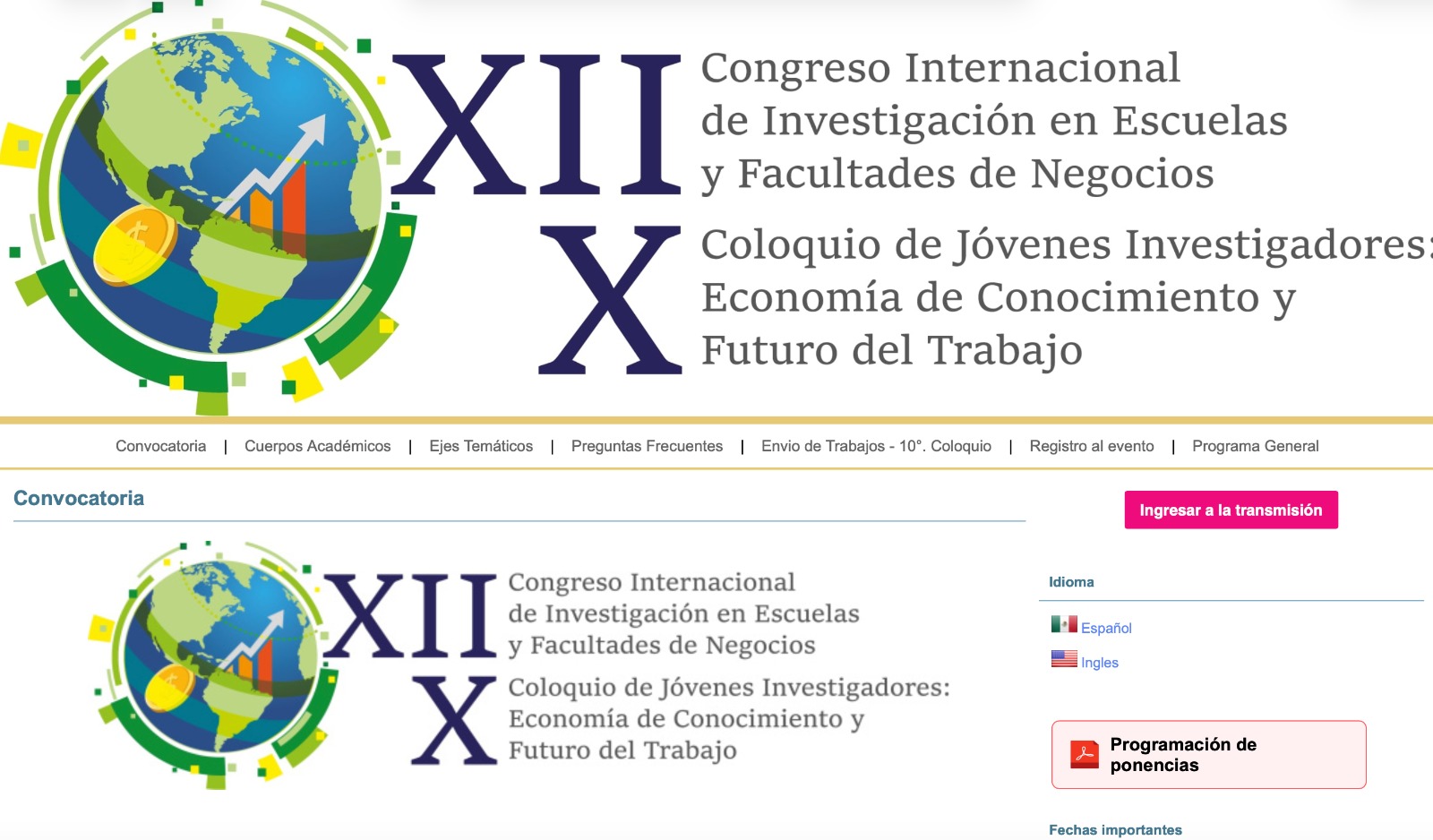 XII Congreso Internacional de Investigación en Escuelas y Facultades de Negocios | X Coloquio de Jóvenes Investigadores