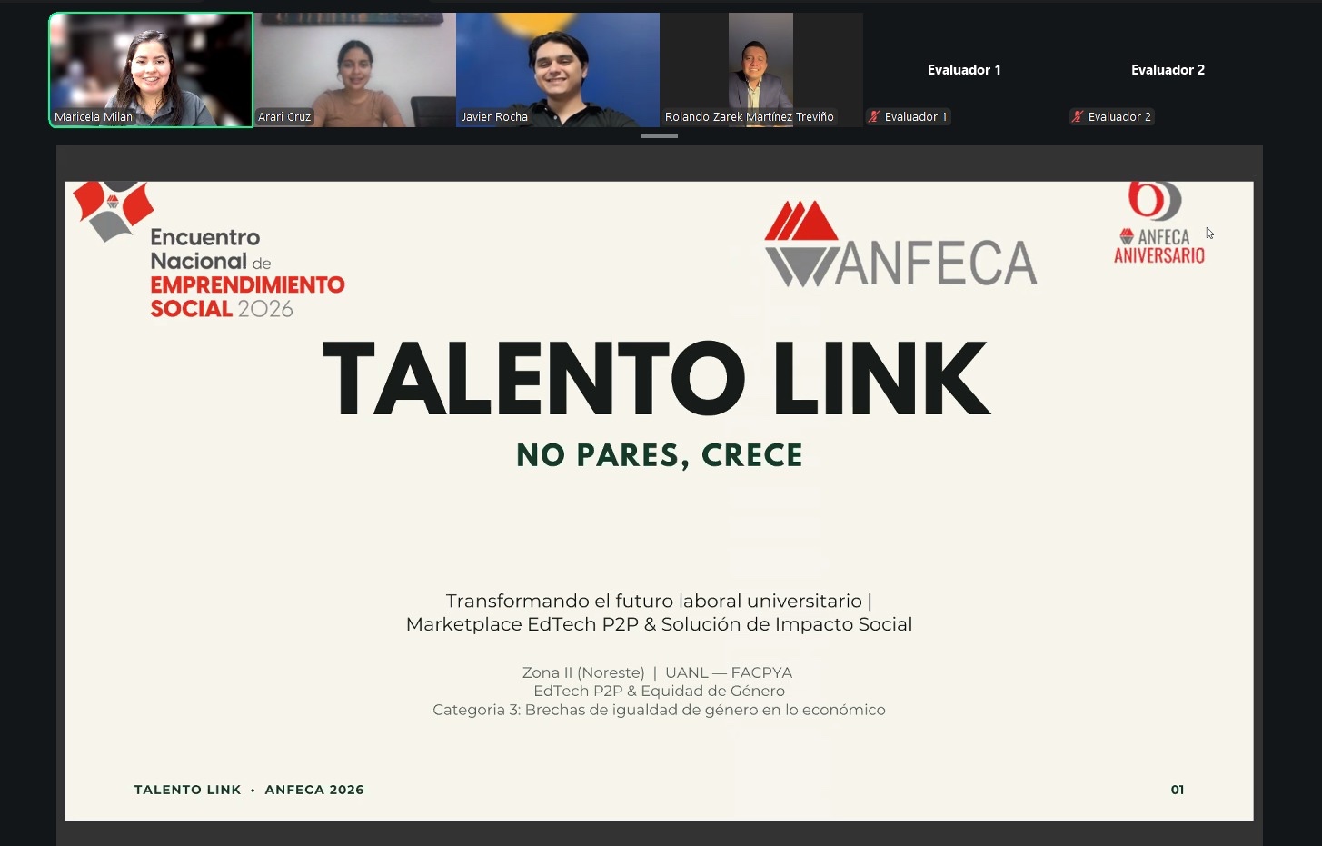Nuestra facultad obtiene primer y segundo lugar en Emprendimiento Social ANFECA 2026